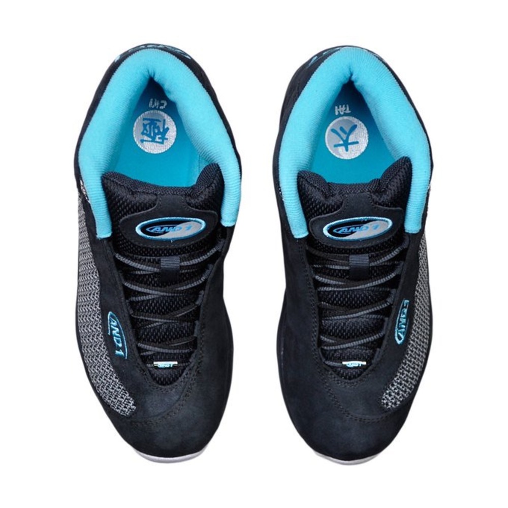 SuperRareAND1  Tai Chi LX Mid Men's Navy Blue with Teal n White Basketball Shoes - Picture 5 of 8